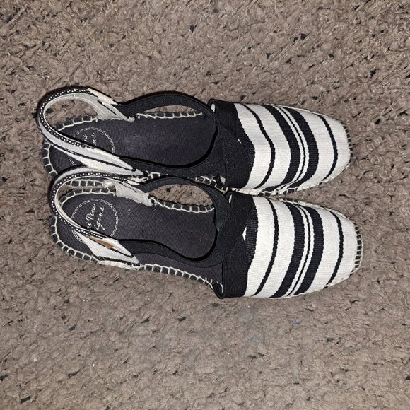 TONI PONS-Origens-Espadrilles-Black/White Stripe-Slingback-Sz 40/9-Excellent - Picture 7 of 8
